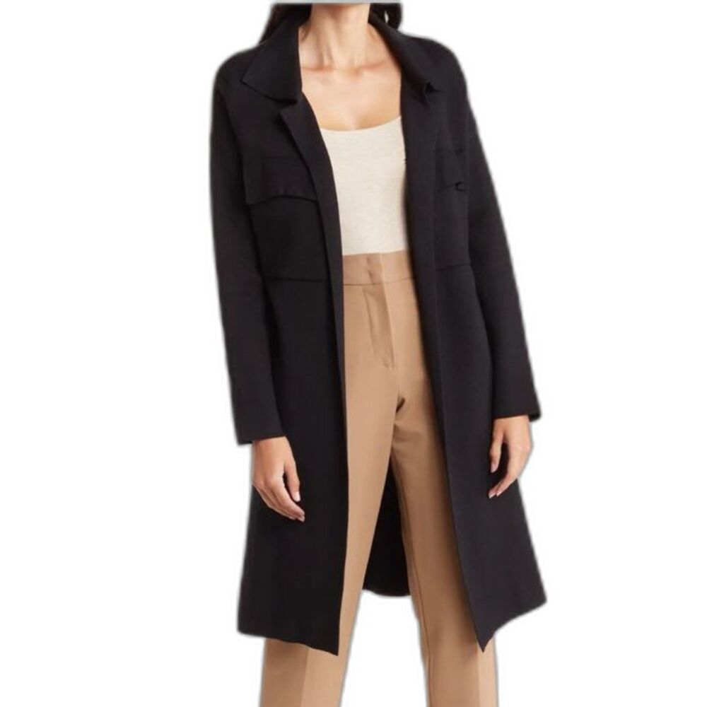 NWT By Design, Lola Long Double Knit Sweater, Black, XS